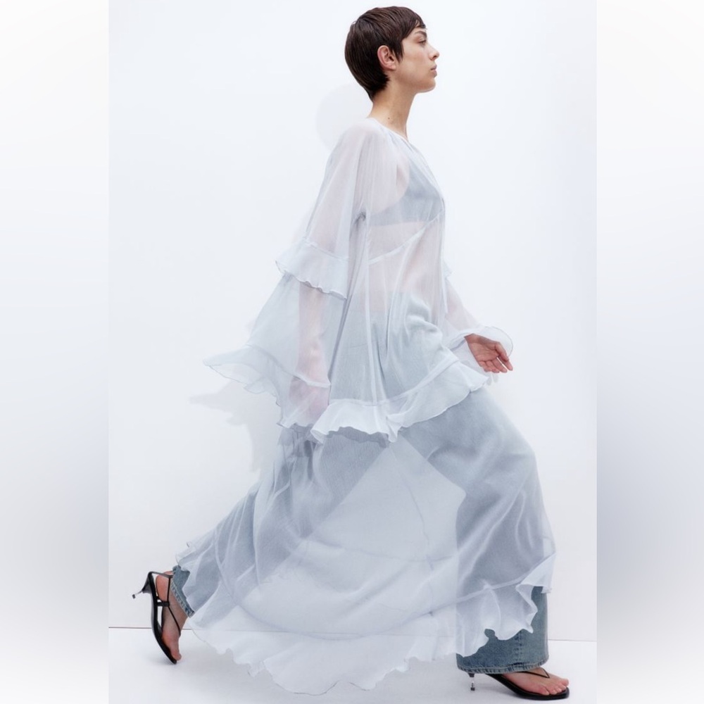 H&M Sheer White Maxi Dress